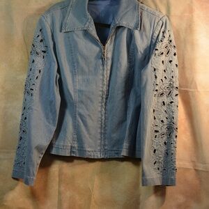 Cut Out & Beaded Jeans & Jacket SZ10 LAFEI-NIER Jeans